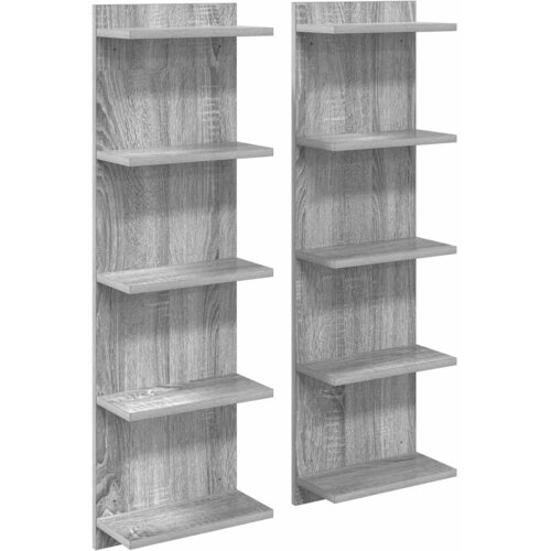 vidaXL Zidna polica 2 kom. Siva Sonoma 30 x 15 x 100 cm - Siva Sonoma 2 30 x 15 x 100 cm (5 etaža) Cene