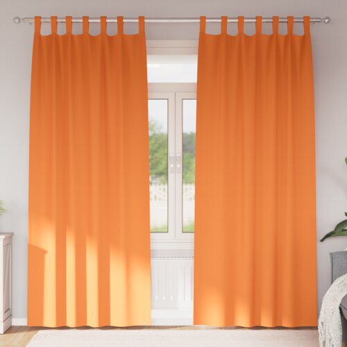 vidaXL Zavese z zavesami 2 pcs Svetlo oranžna 260 x 140 cm Poliester Cene