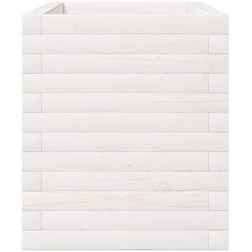  Vrtna sadilica bijela 110x40x49,5 cm od masivne borovine Slike