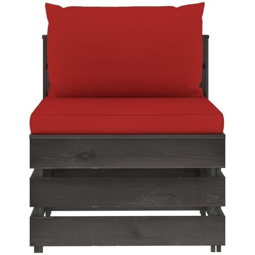  Modularna srednja sofa s jastucima od sivo impregniranog drva Slike