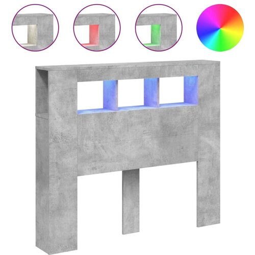 VidaXL LED uzglavlje siva boja betona 120x18 5x103 5 cm Slike