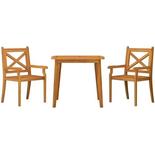  3-dijelni vrtni blagovaonski set od masivnog bagremovog drva Smeđa Dužina stola 85 cm Slike