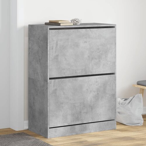 VidaXL Ormarić za cipele s 2 ladice siva boja betona 80x42x108 cm Slike
