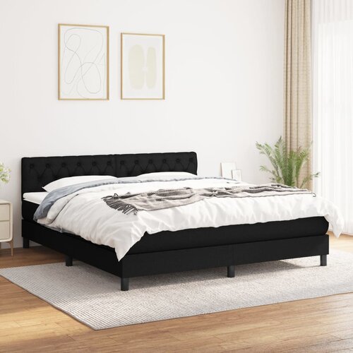  Krevet s oprugama i madracem crni 160x200 cm od tkanine Cijene