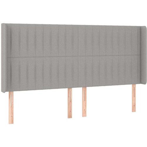  Uzglavlje svjetlosivo 163 x 16 x 118/128 cm od tkanine Slike