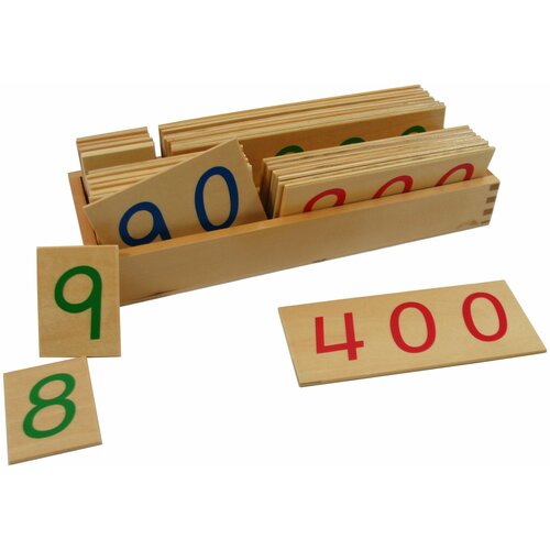 Montessori Montesori Drvene numeričke pločice 1-9000 veće sa kutijom Slike