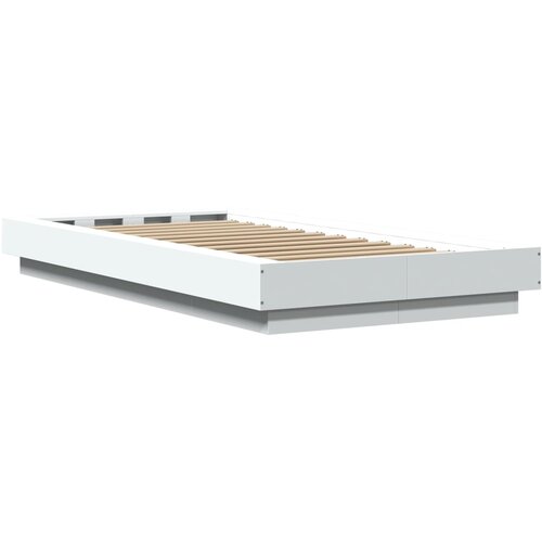  Okvir za krevet s LED svjetlima bijeli 90 x 190 cm drveni Slike