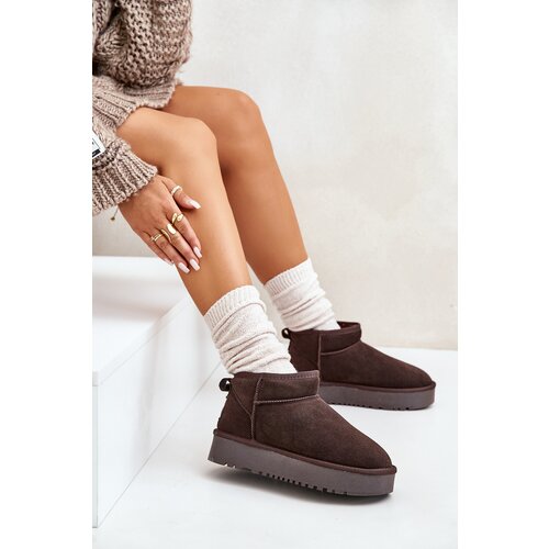 Boto Women's Suede Snow Boots On Platform Brown Nereviana Cijene
