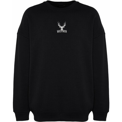 Trendyol Sweatshirt - Black - Oversize Cene