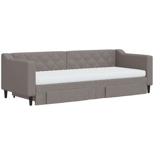 VidaXL dnevni krevet na razvlačenje smeđesivi 80 x 200 cm od tkanine Slike