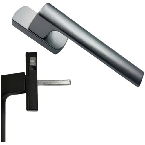 INF Zaklepni ročaj za krilna okna &mdash; aluminijeva zlitina, ergonomsko ukrivljena ročica, kvadratna gredica 25mm Siva, (5000244368) Cene