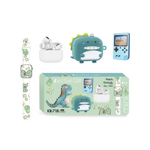 Karler bass k718-combo set (mini watch, konzola, tws bluetooth slusalice + futrola za slusalice dinosaurus) ( IT1220 ) Cene