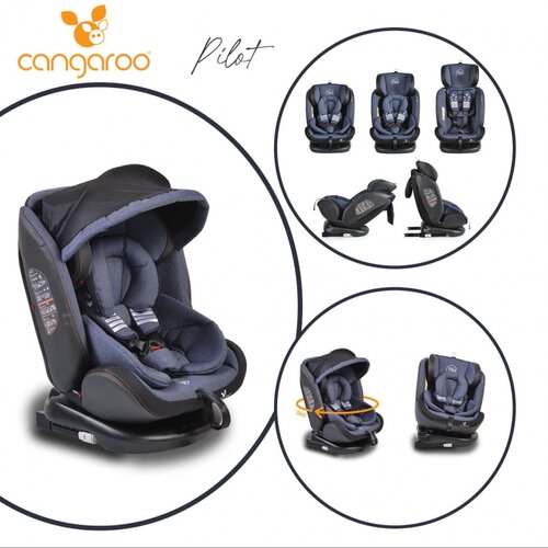 Cangaroo auto sedi&amp;scaron;te Pilot Jeans sa Isofixom i Rotacijom 360&amp;deg; 0-36kg (CAN0021) Slike
