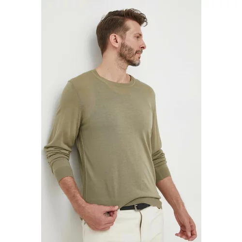 Boss Volnen pulover moški, zelena barva
