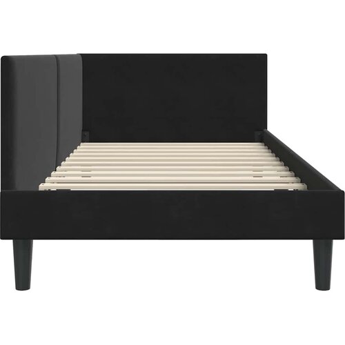  Kutni okvir kreveta s uzglavljem Crna 90 cm x 200 cm Bar&amp;scaron;un Slike