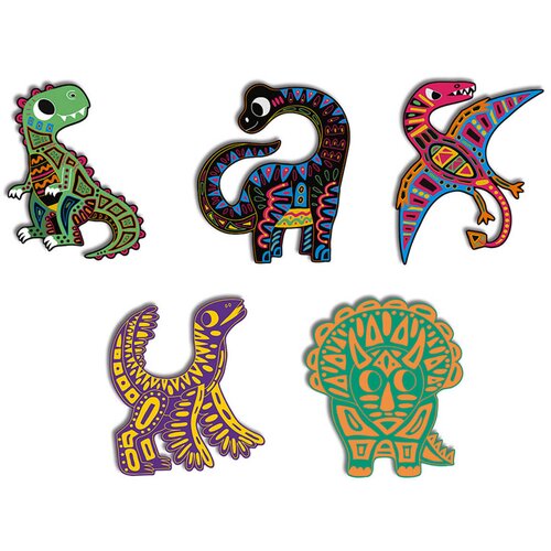 Janod kreativni set za stvaranje struganih dinosaurusa scratch art dinosaur cut outs Slike
