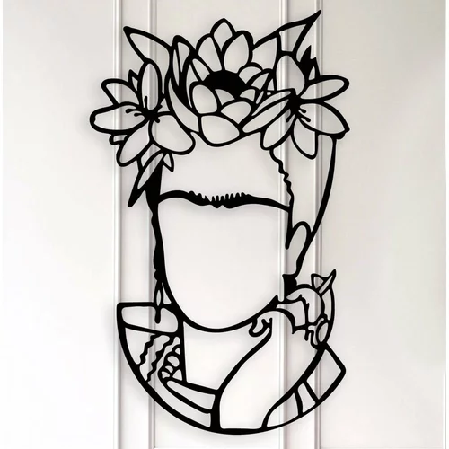 Kate Louise Črna kovinska stenska dekoracija Frida