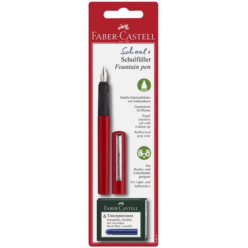 Faber-Castell Nalivno pero Faber-Castell, rdeče + 6 črnilnih vložkov GRATIS Cene