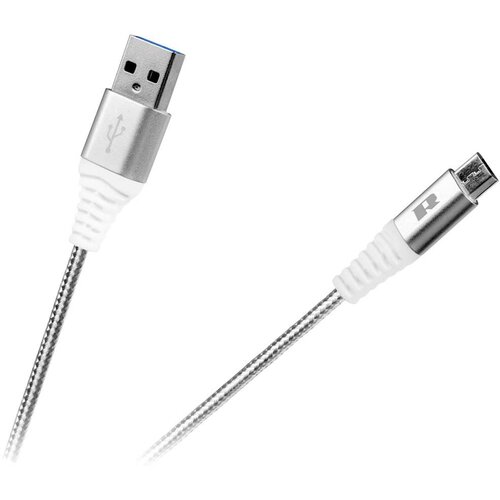 Rebel USB kabel A M. - B mikro M., tekstilni oplet, bele barve, 1m, (20811657) Cene