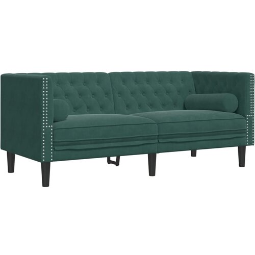 Maison Chic kavč - Sofa - Kanape chesterfield z vzglavniki dvosed temno zelen žamet, (21727276) Cene