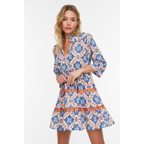 Trendyol Patterned Stripe Detailed Voile Dress Cene