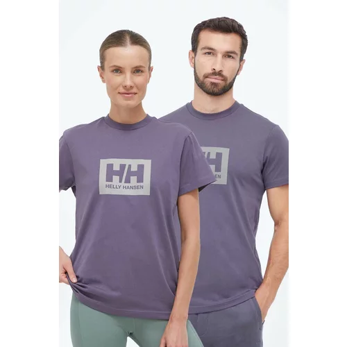 Helly Hansen Pamučna majica boja: ljubičasta, s tiskom, 53285-096