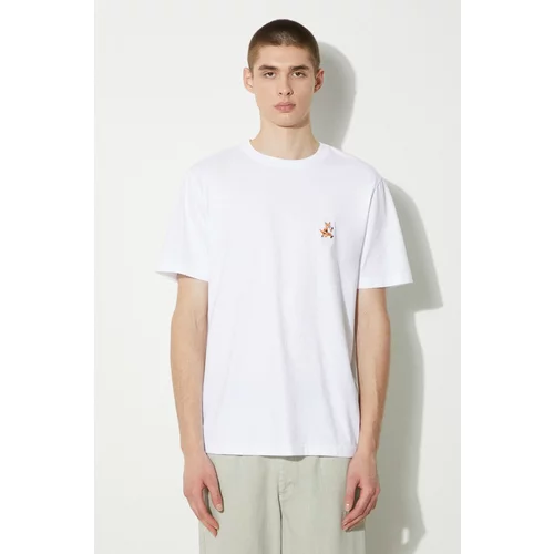 MAISON KITSUNÉ Pamučna majica Speedy Fox Patch Comfort Tee Shirt za muškarce, boja: bijela, s aplikacijom, MM00125KJ0008