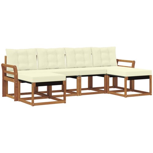  Set vanjskih sofa 6 kom. Prirodna i krem Smeđa 253 x 122,5 x 73 cm Slike