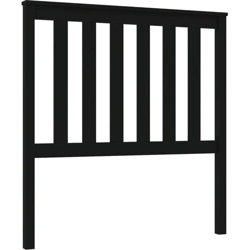 VidaXL Uzglavlje za krevet crno 96 x 6 x 101 cm od masivne borovine Slike