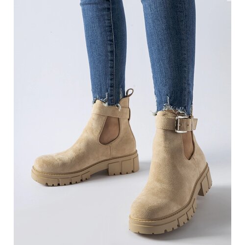 Gemre Beige ankle boots with decorative fastening Sarrazin Cijene