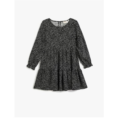 Koton Polka Dot Long Sleeve Dress Crew Neck Slike