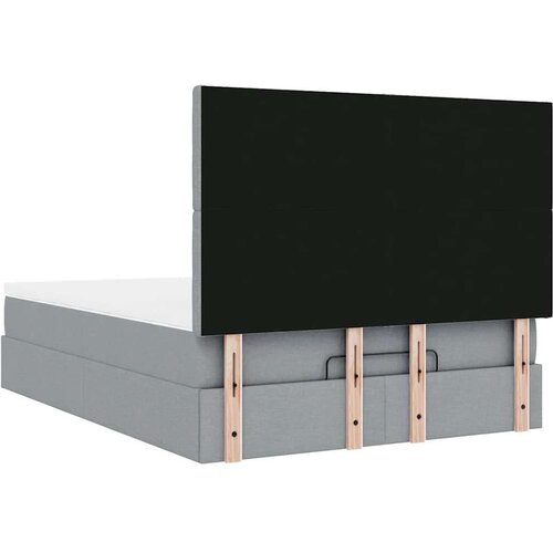 VidaXL okvir kreveta s madraca svijetlosivi 140x200cm tkanine Slike