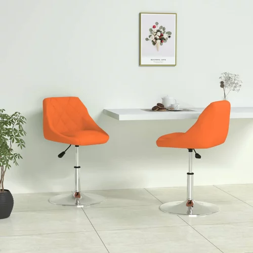 vidaXL Jedilni stoli 2 kosa oranžno umetno usnje