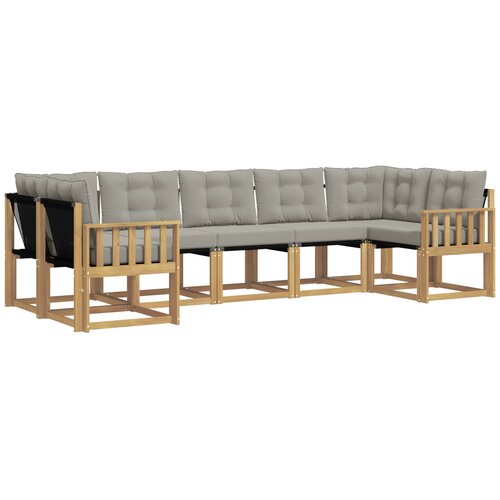 vidaXL Zunanja garnitura za sedenje 7 pcs Bela in svetlo siva, (5000279997) Cene