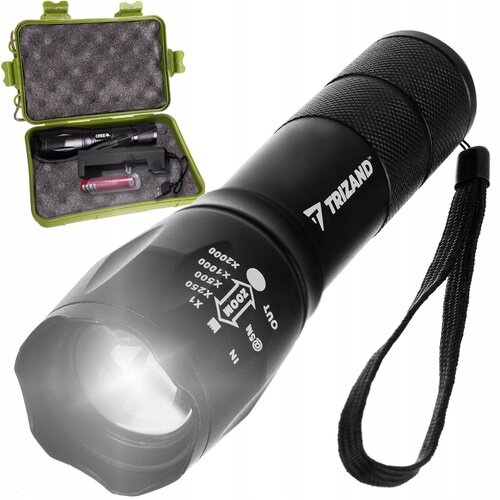  Alu. akumulatorska ročna svetilka CREE LED T6 USB 300m črna Cene