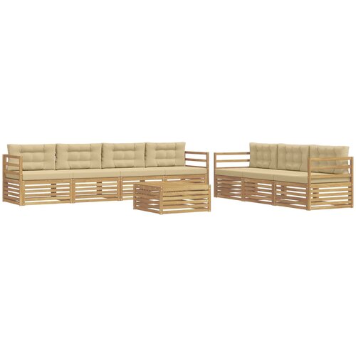  Set vanjskih sofa 8 pcs Bijela i bež 79 x 79 x 37 cm Poliester Slike