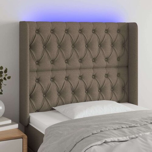  Posteljno vzglavje taupe 93x16x118/128 cm blago, (20794591) Slike
