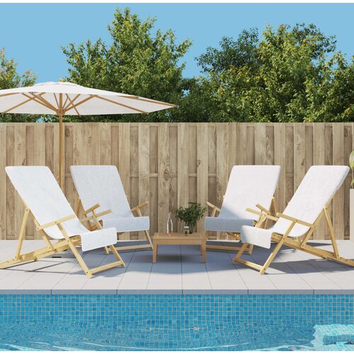 VidaXL Ručnici za plažu 4 kom bijeli 60 x 135 cm od tkanine 400 GSM Slike