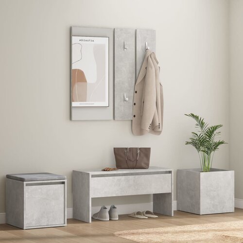 The Living Store Komplet pohištva za predsobo betonsko siv inženirski les - Komplet Pohištva Za Hodnik, (21484645) Cene