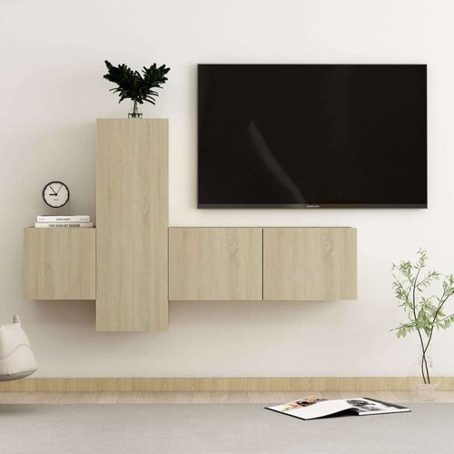  3-dijelni set TV ormarića boja hrasta sonome od iverice Slike