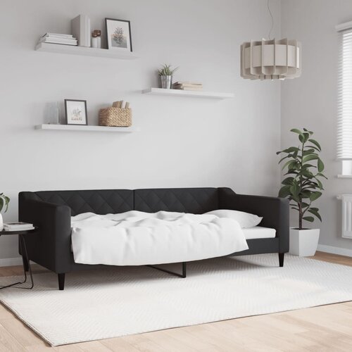  Dnevni krevet crni 90 x 190 cm od tkanine Cene