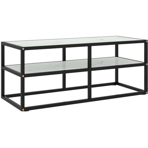 The Living Store TV omarica črna in belo marmorno steklo 100x40x40 cm - TV Omarica, (21375933) Slike