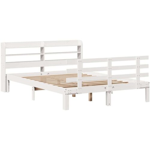 VidaXL okvir kreveta s uzglavljem bez madraca bijeli 140x190 cm Slike