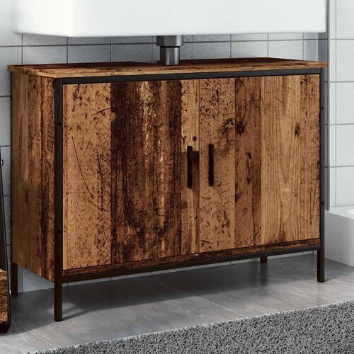 Ormarić za umivaonik boja drva 80 x 30 x 60cm konstruirano drvo Cene