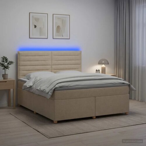  Boxspring krevet s madracem Krem 140 x 200 cm Tkanina - Krem 140 x 200 cm Dizajn linija Cene