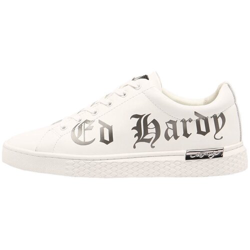 Ed Hardy Nizke superge - Script low top white-gun metal Bela Cene