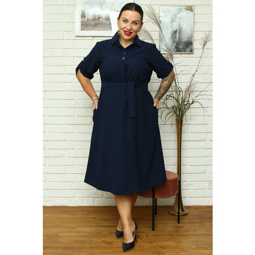 Karko Woman's Dress SB637 Navy Blue Slike