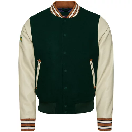 Superdry Prehodna jakna kremna / svetlo rjava / travnato zelena