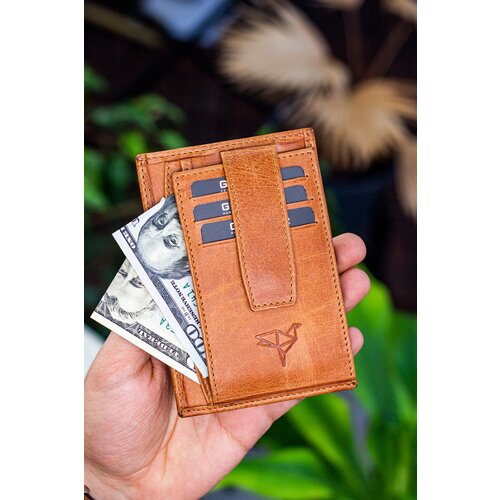 Garbalia Nevada Crazy Leather Tantan Unisex Card Holder Wallet with Coin Compartment Slike