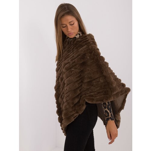 Wool Fashion Italia Poncho-AT-PN-2347.88-dark brown Slike